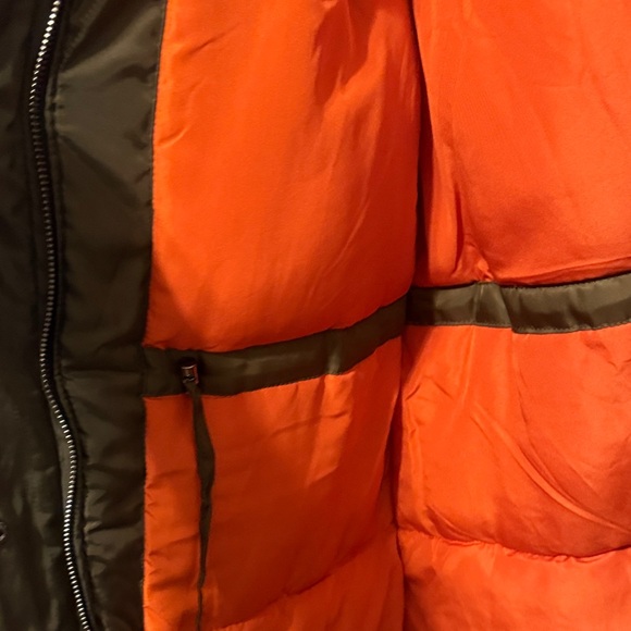 Steve Madden Olive Puffer Coat with Black Fur Hood - Picture 4 of 8